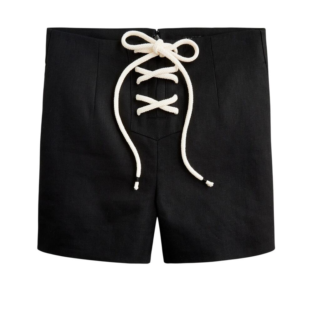 J.Crew High Rise Black Lace Up Shorts Size 12